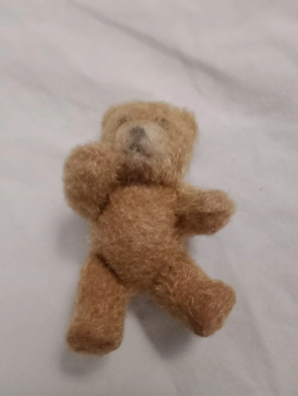 Vintage Dollhouse Teddy Bear Flocked Posable Toy